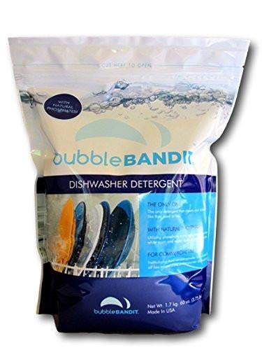 Bubble Bandit Dishwasher Detergent with Phosphate. The Best Dishwasher Detergent for Spotless Dishes in Hard Water! ALL-IN-ONE (Soak, Wash & Rinse). One Bag (3.75 lbs.)