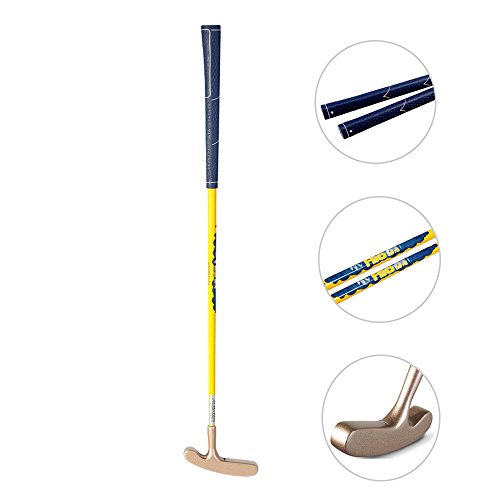 Acstar Two Way Junior Golf Putter Graphite Kids Putter Both Left and Right Handed Easily Use for Kids Age 3-5(Gold Head+Yellow Shaft+Blue Grip,25 inch,Age 3-5)