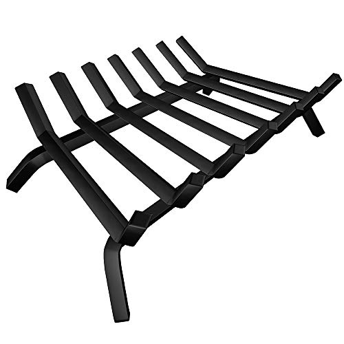 Amagabeli Black Wrought Iron Fireplace Log Grate 30 inch Wide Heavy Duty Solid Steel Indoor Chimney Hearth 3/4" Bar Fire Grates for Outdoor Kindling Tools Pit Wood Stove Firewood Burning Rack Holder