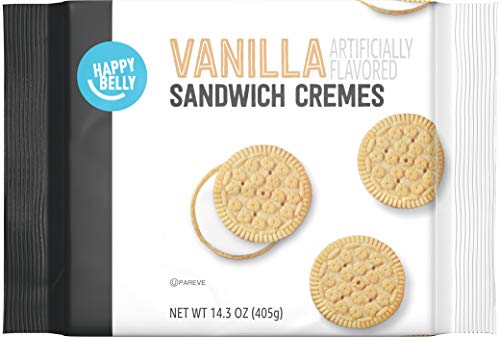 Amazon Brand - Happy Belly Vanilla Sandwich Cremes, 14.3 Ounce