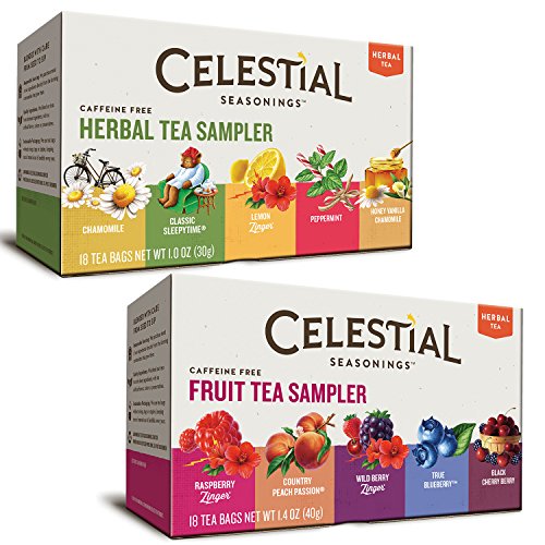 Celestial Seasonings Herbal Tea Flavor Bundle: 2 Boxes; Herbal Tea Sampler, Fruit Tea Sampler