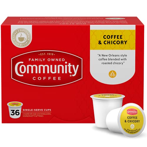 Community Coffee Coffee & Chicory 36 Count Coffee Pods, Compatible with Keurig 2.0 K-Cup Brewers, 36 Count (Pack of 1)