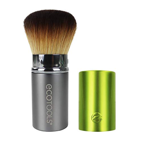 EcoTools Travel Kabuki Makeup Brush for Foundation, Blush, Bronzer, and Powder, Retractable
