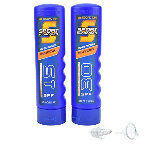 GoPong Sport Bottle Sunscreen Flask 2 Pack, Includes Funnel and Liquor Bottle Pour Spout, Multi