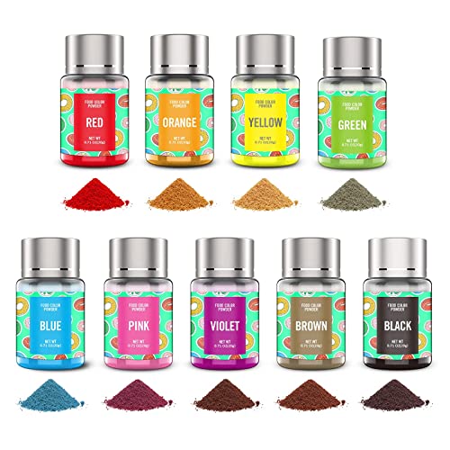 Powder Food Coloring 9 Colors Set - Upgraded Flavorless Concentrated Edible Powdered Food Color Dye Super Vibrant Water Based Neon Baking Colors for Kids Cake Decorating Icing Fondant Cookies Macaroon