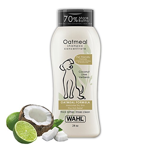 Wahl Dry Skin & Itch Relief Pet Shampoo for Dogs – Oatmeal Formula with Coconut Lime Verbena & 100% Natural Ingredients – 24 Oz - Model 820004A