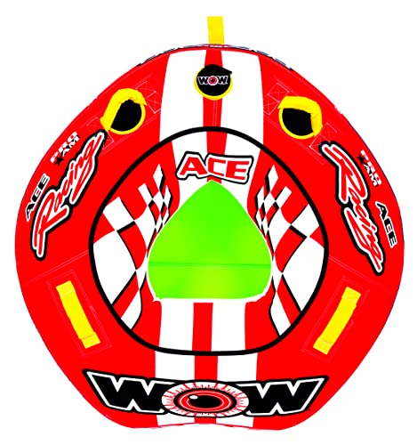 WOW World of Watersports Ace Racing Boat Tube 1 Person Inflatable Towable Tube for Boating, 15-1120